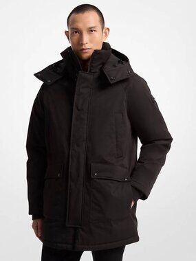 NEW MICHAEL KORS Mens Jacket Black Size M Melrose 2-In-1 Woven Parka Full Zip